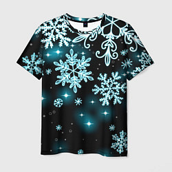 Мужская футболка Космические снежинки