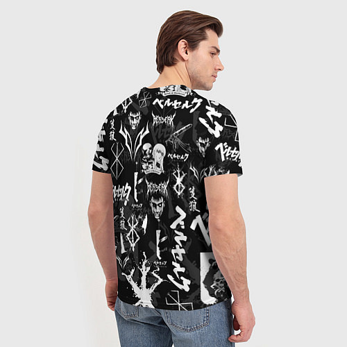 Мужская футболка BERSERK SYMBOL LOGO БЕРСЕРК СИМВОЛИКА ПАТТЕРН / 3D-принт – фото 4