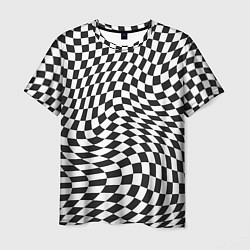 Футболка мужская Черно-белая клетка Black and white squares, цвет: 3D-принт