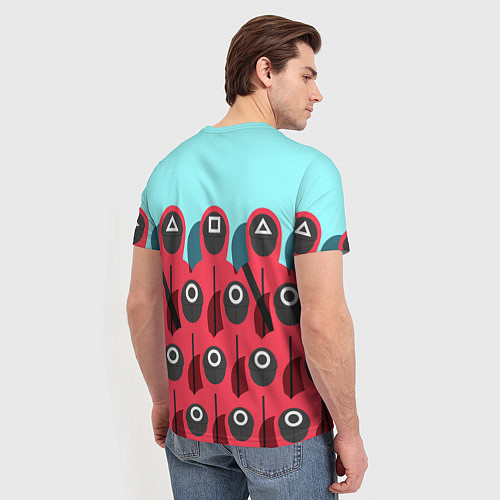 Мужская футболка Охрана Squid game / 3D-принт – фото 4