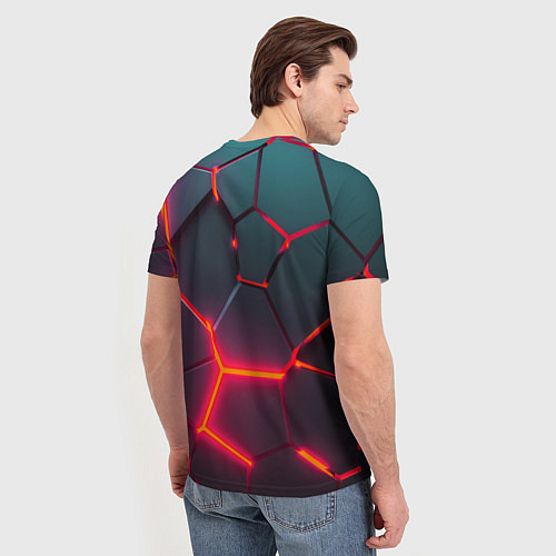 Мужская футболка TOYOTA 3D NEON ТОЙОТА 3Д ПЛИТЫ НЕОН / 3D-принт – фото 4