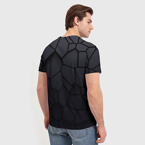 Мужская футболка Карбоновые 3D плиты 3Д плиты геометрия / 3D-принт – фото 4