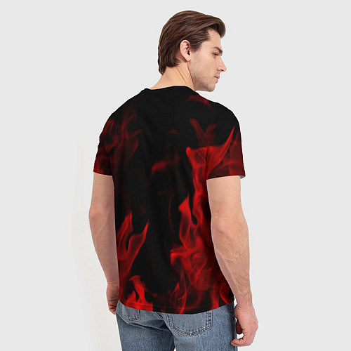 Мужская футболка Клинок рассекающий демонов пламя / 3D-принт – фото 4