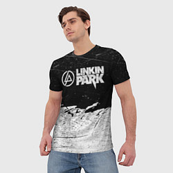 Футболка мужская Линкин Парк Лого Рок ЧБ Linkin Park Rock, цвет: 3D-принт — фото 2