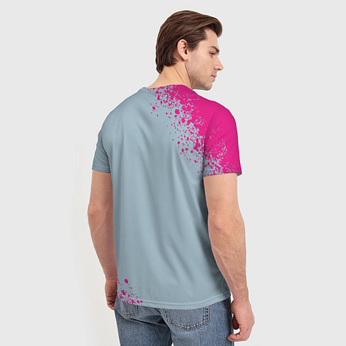 Мужская футболка 067 Розовые брызги / 3D-принт – фото 4