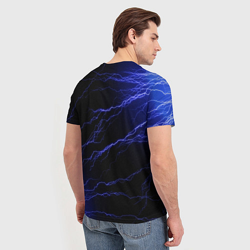 Мужская футболка METALLICA BLUE FLASH МЕТАЛЛИКА СИНИЕ МОЛНИИ / 3D-принт – фото 4