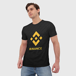 Футболка мужская БИНАНС ЛОГО CARBON BINANCE LOGO, цвет: 3D-принт — фото 2