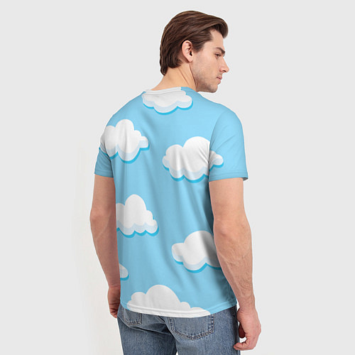 Мужская футболка Белые облака / 3D-принт – фото 4