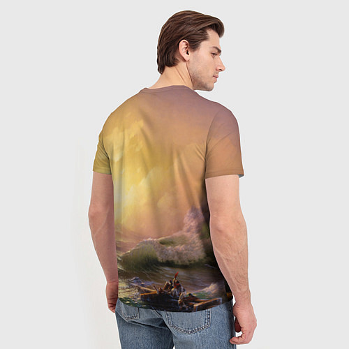 Мужская футболка Шторм в море девятый вал / 3D-принт – фото 4