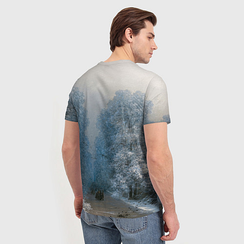 Мужская футболка Зимний пейзаж картина маслом / 3D-принт – фото 4