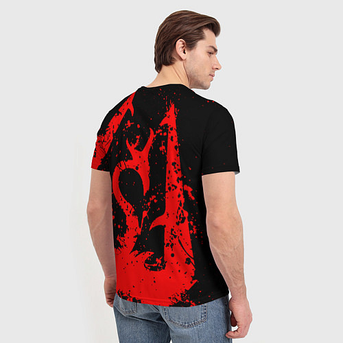 Мужская футболка TES RED DRAGON, FUS RO DAH SYMBOL / 3D-принт – фото 4