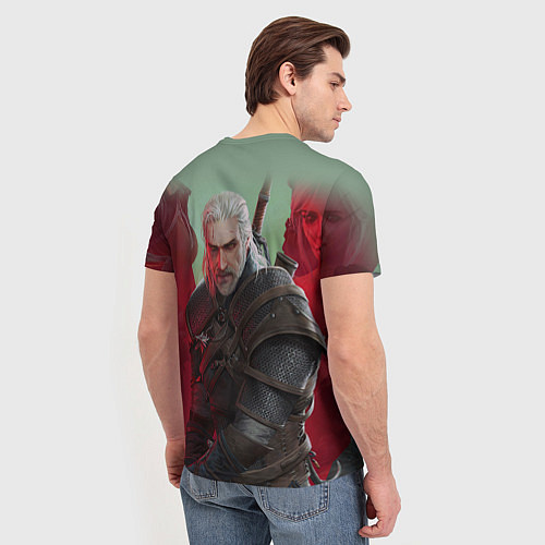 Мужская футболка ВЕДЬМАК THE WITCHER ГЕРАЛЬТ С МЕЧОМ / 3D-принт – фото 4