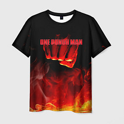 Мужская футболка Кулак One Punch-Man в огне
