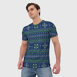 Футболка мужская Узорный свитер, цвет: 3D-принт — фото 2