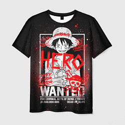 Мужская футболка One Piece: Разыскивается Манки Д Лаффи