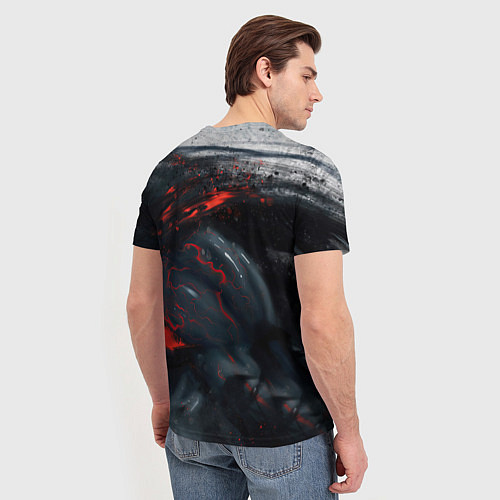 Мужская футболка ЧЁРНЫЙ СИМБИОТ ГРАНЖ BLACK MONSTER / 3D-принт – фото 4