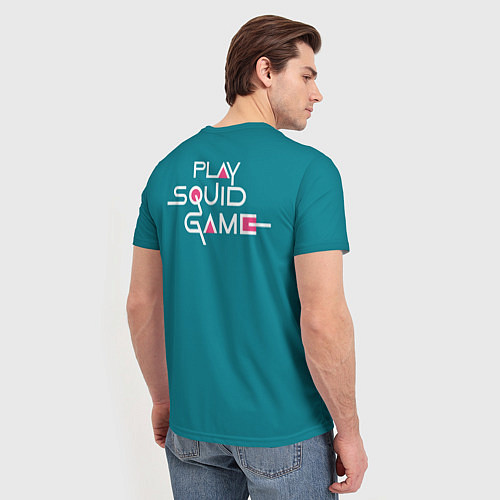 Мужская футболка Keep calm and play squid game / 3D-принт – фото 4