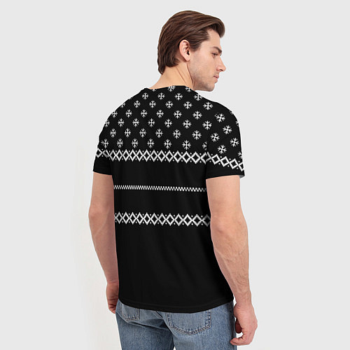 Мужская футболка Олень в свитере / 3D-принт – фото 4