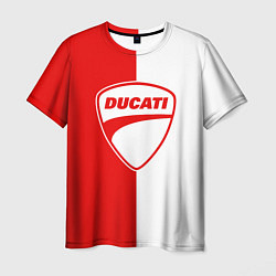 Мужская футболка DUCATI WHITE RED STYLE LOGO