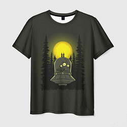 Мужская футболка Шокированный пришелец в лесу