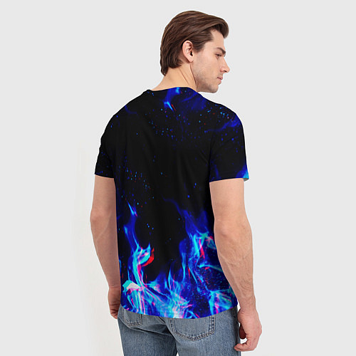 Мужская футболка POPPY PLAYTIME: NEON FIRE / 3D-принт – фото 4