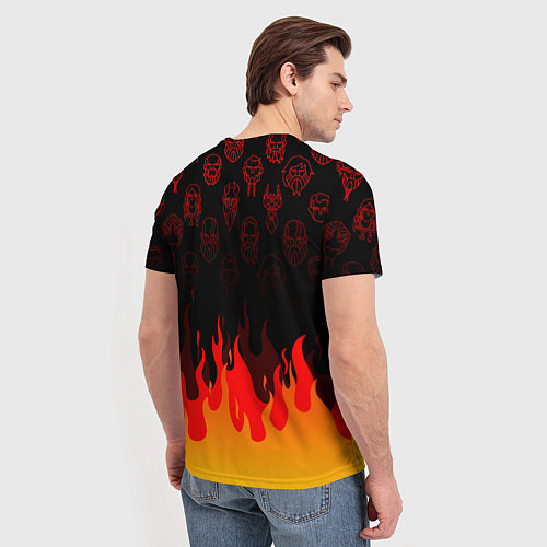 Мужская футболка GOD OF WAR ГОД ОФ ВАР FIRE ART УЗОР / 3D-принт – фото 4