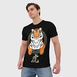 Футболка мужская Тигр в рамке, цвет: 3D-принт — фото 2