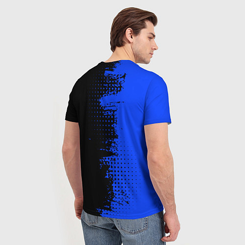 Мужская футболка Alpina Blue and Black / 3D-принт – фото 4