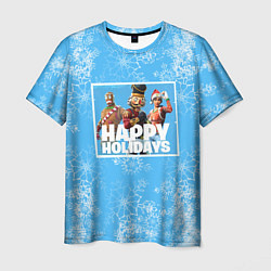 Футболка мужская Happy holidays Fortnite, цвет: 3D-принт