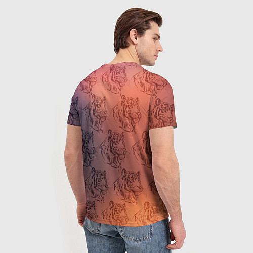 Мужская футболка Тигровый паттерн / 3D-принт – фото 4
