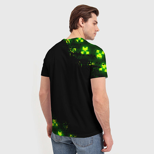 Мужская футболка MINECRAFT NEON LOGO CREEPER / 3D-принт – фото 4