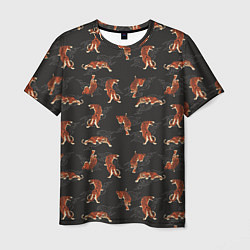 Мужская футболка Тигр-хищник в облаках