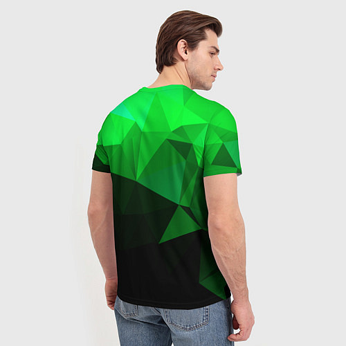 Мужская футболка Изумрудный Зеленый Геометрия / 3D-принт – фото 4