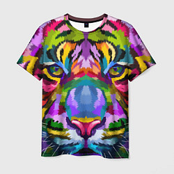 Мужская футболка Морда тигра крупным планом