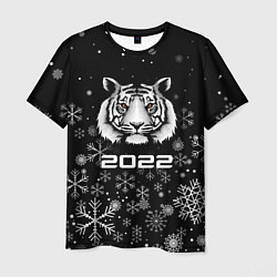 Мужская футболка Новогодний тиг 2022 со снежинками