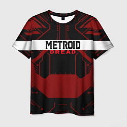 Мужская футболка Metroid Dread Black Red Logo