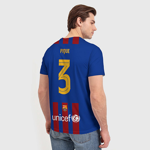 Мужская футболка Barcelona Pique 3 / 3D-принт – фото 4