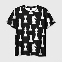 Мужская футболка Белые шахматные фигуры