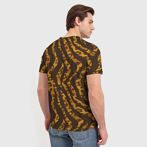 Мужская футболка Шкура тигра леопарда гибрид / 3D-принт – фото 4