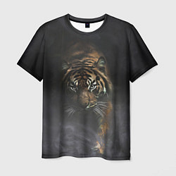 Мужская футболка Тигр в тумане