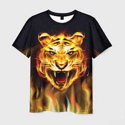 Мужская футболка Тигр В Пламени