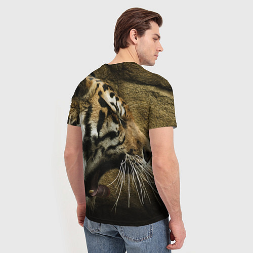 Мужская футболка Зевающий тигр / 3D-принт – фото 4