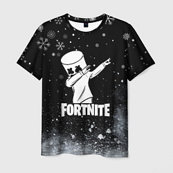 Мужская футболка НОВОГОДНИЙ FORTNITE MARSHMELLO