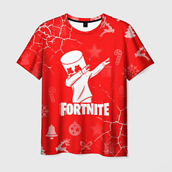 Мужская футболка Fortnite - Marshmello новогодний