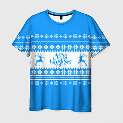 Мужская футболка MERRY CHRISTMAS BLUE