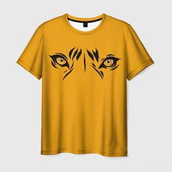 Мужская футболка Взгляд тигра fire theme