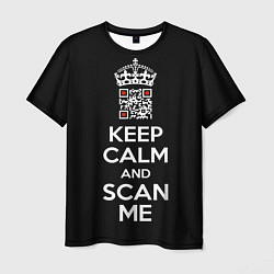 Мужская футболка Keep calm and scan me: fuck off