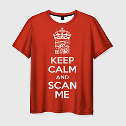 Мужская футболка Keep calm and scan me: fuck off