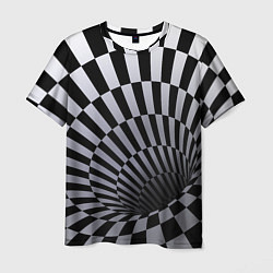 Мужская футболка Оптическая Иллюзия, черно-белая