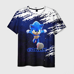 Футболка мужская Sonic со скоростью звука, цвет: 3D-принт